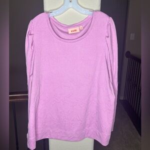 EVRI Lavender Long Sleeve Top Style #WI93K034PS NEW Spring Curvy